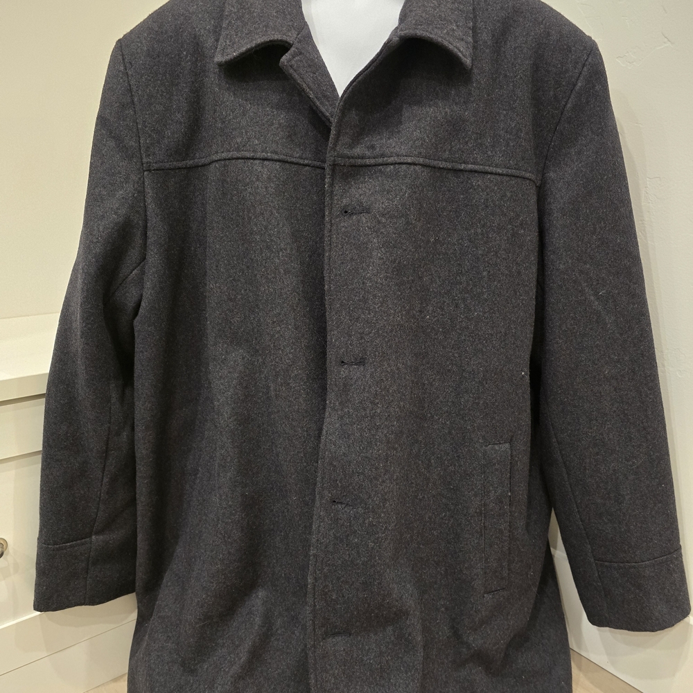 Black Rivet Men's Charcoal Gray Wool-Blend Pea Coat